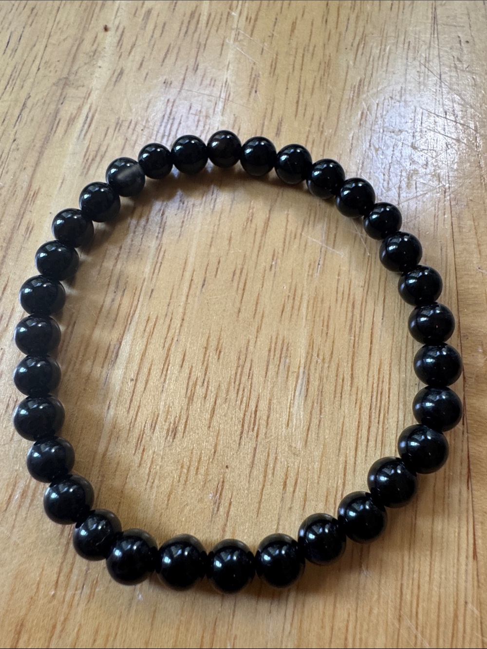 Black Onyx Beaded Stretch Bracelet